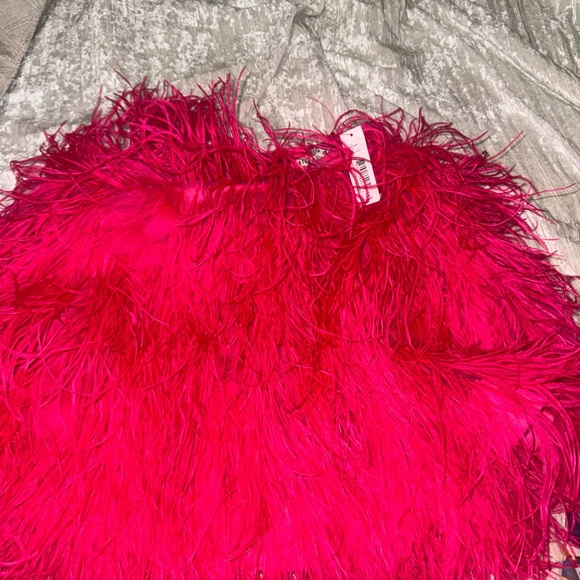 Alice + Olivia Pink Ostrich Feather Mini Skirt | Statement Party Skirt | S-M - Picture 7 of 7